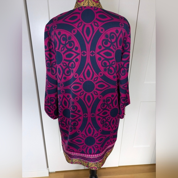 Chicos Reversible Ornate Printed Kimono  Jacket Size L/XL Color Pink Purple EUC - Picture 8 of 15